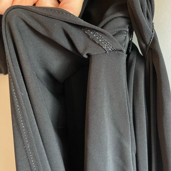 BCBGMaxAzria Faux Wrap Black Dress Surplice Neckline | SZ XS - Picture 12 of 14